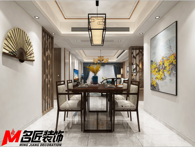 德陽市世家城南1號(hào)新中式風(fēng)格三居室裝修案例